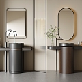 Wash-stand Wash-basin Pillar basin Mirror 3d model