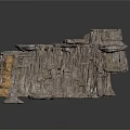 Realistic Natural Rock Formation Scene Component With Stalactites Stalagmites And Textured Details