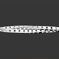 White Circular Loop With Holes Forming Infinity Shape Design Element