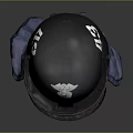 Durable Tactical Helmet with Metal Mesh Shield Cloth Ear Flaps and Emblem Design for Protection