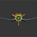 Artistic Colorful Spacecraft Model Featuring Intricate Patterns And Propeller