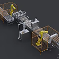 Industrial Equipment Automated Production Line With Robotic Arms Conveyor Belts And Safety Enclosures