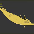 Traditional Wooden Water Transport Boat With Oars And Classic Structure