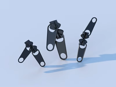 Black Metal Clips With Hinge Design For Practical Use On Light Blue Background 3d model