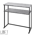 Modern Minimalist Dining Table With Black Metal Frame And Two Tiered Sleek Surface
