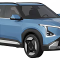 Blue SUV Car Exterior Design With Modern Features 3d model