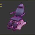 Blue Medical Treatment Chair With Adjustable Footrest And White Base Design
