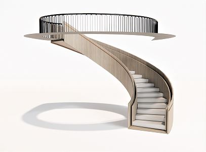 Modern Stairs Rotating Stairs Handrail Stairs 3d model