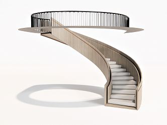 Modern Stairs Rotating Stairs Handrail Stairs 3d model