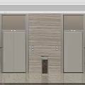 Elevator Hallway With Wooden Marble Walls Elevator Doors Green Plants And Marble Floor