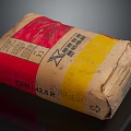 Cement Bag With Red Yellow Packaging And CEM I 42.5 R Label 3d model