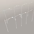 Modern Outdoor Lights 3D Models with Various White Street Lamp Designs