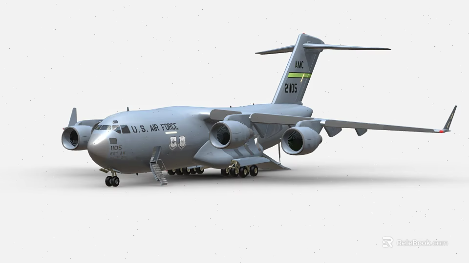 U.S. Air Force Fighter Jet Displaying MC Tail Insignia And Number 804 3d model 