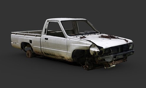 The destroyed pickup 3d model