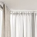 Elegant White Sheer Curtains With Tiebacks For Window Decoration 3d model