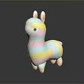 Colorful Striped Llama Plush Toy For Kids Soft Stuffed Animal Decoration