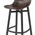 Modern Wooden Bar Stools With Sturdy Metal Frame And Ergonomic Back Design