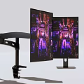 Dual Monitor Setup With Adjustable Stand And High Resolution Computer Displays