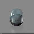Modern Household Item With Transparent Dome And Circular Base Featuring Purple Lines