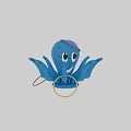 Blue Inflatable Octopus Ring Toss Game With Numbered Tentacles For Kids Outdoor Play