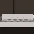 White Multi Seat Sofa With Tufted Design In Modern Minimalist Interior 3d model