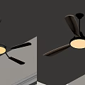 Modern Ceiling Fan With Light Black Gold Fixture And Wooden Blades Design