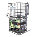 Industrial Equipment With Metal Frame Storage Tank Pump And Piping System