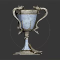 Intricate Sculpted Silver Vessel With Dragon Decorations Ornate Handles And Artistic Carving Details