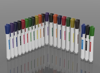 Modern color pen 3d model