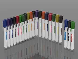 Modern color pen 3d model