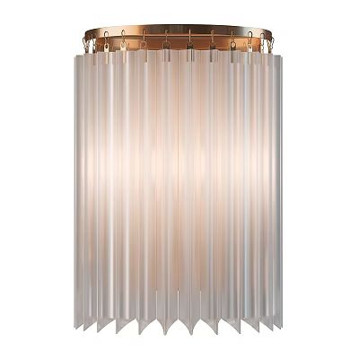 Elegant Modern Wall Sconce With Striated Glass And Brass Finish For Interior Lighting 3d model