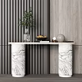 Modern View Desk Table Side Table Side Table Wall Table Decorative Table Plant Vase Ornaments 3d model