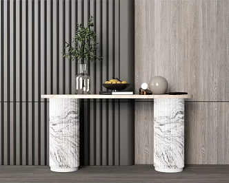 Modern View Desk Table Side Table Side Table Wall Table Decorative Table Plant Vase Ornaments 3d model