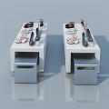 Modern White Hinged Doors With Silver Handles For Storage Cabinets Design 3d model