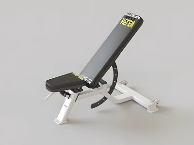 Adjustable REP Fitness Bench With Black Seat White Metal Frame And Ergonomic Design For Workouts 3d model