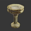 Classic Stone Garden Ornament Pedestal Bowl With Intricate Carved Details