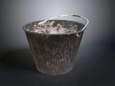 Sturdy Hardware Tool Metal Bucket Featuring Worn Surface And Durable Metal Handle For Various Uses 3d model