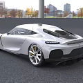 Silver Sports Car With Sleek Aerodynamic Body And Yellow Interior Seats