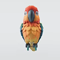 Colorful Parrot With Red Orange Green Blue Feathers Standing On Light Background