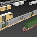 Modern train car vehicle lighting equipment facilities collection package 3d model