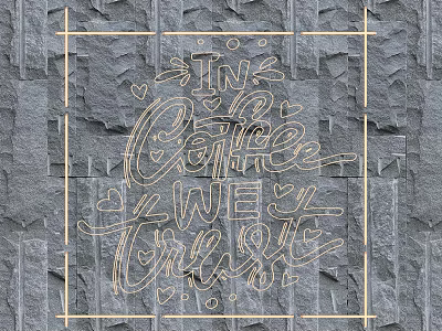 Coffee Themed Lighting Combinations With Grey Stone Wall And Gold Accents 3d model
