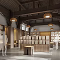 Book Art Interior Design With Traditional Wooden Shelves Hanging Lamps And Reading Space