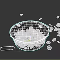 3DOFFICE Drawing Pins 200 Count Gold Metal Pins in Container with Scattered Pins