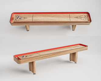 Modern Entertainment Table Shuffleboard Table Tour 3d model