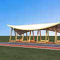Rest platform post station 3d model