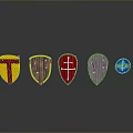 Medieval Shield Ancient Shield Shield Shield Defensive Weapon Ancient Shield Iron Shield Protective Shield Wooden Shield 3d model
