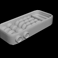 White Plastic Storage Tray With Circular Holders Divided Section And Bottom Holes