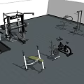Modern Fitness Club Interior With Treadmill Strength Training Machines and Workout Equipment