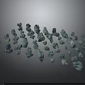 Turquoise Blue Natural Stone Pile With Irregular Shapes And Rough Textures