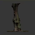 Wooden Stone Tree Stump Decorative Piece with Natural Design and Square Base
